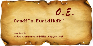 Orsós Euridiké névjegykártya